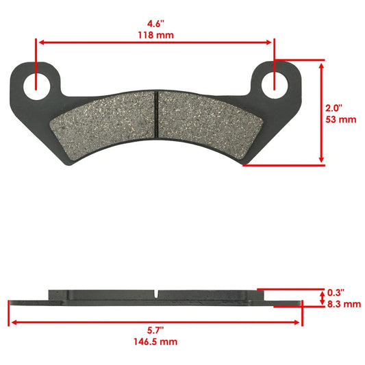 Caltric Front & Rear Brake Pads For John Deere Gator XUV 825i 825M 855M S4