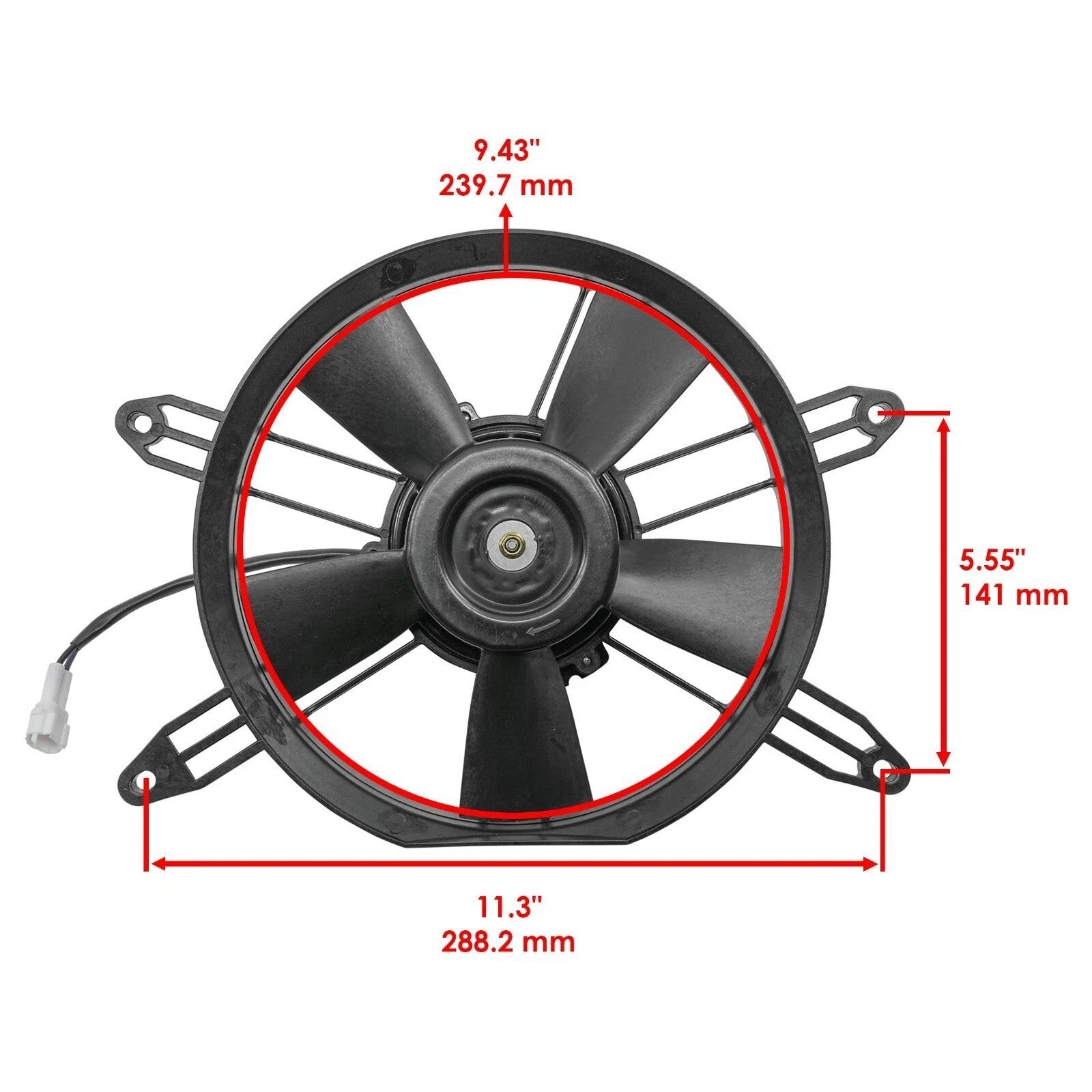 Caltric B16-E2405-01-00 B16-E2405-00-00 Radiator Cooling Fan Blowing for Yamaha