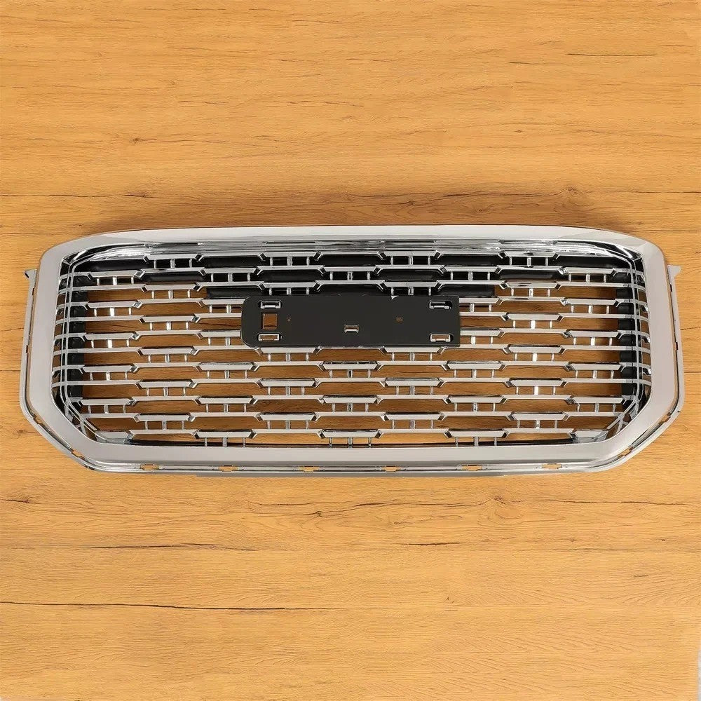 Chrome Front Upper Grille Mesh Grill For GMC Yukon/ Yukon XL Denali Style 15-20