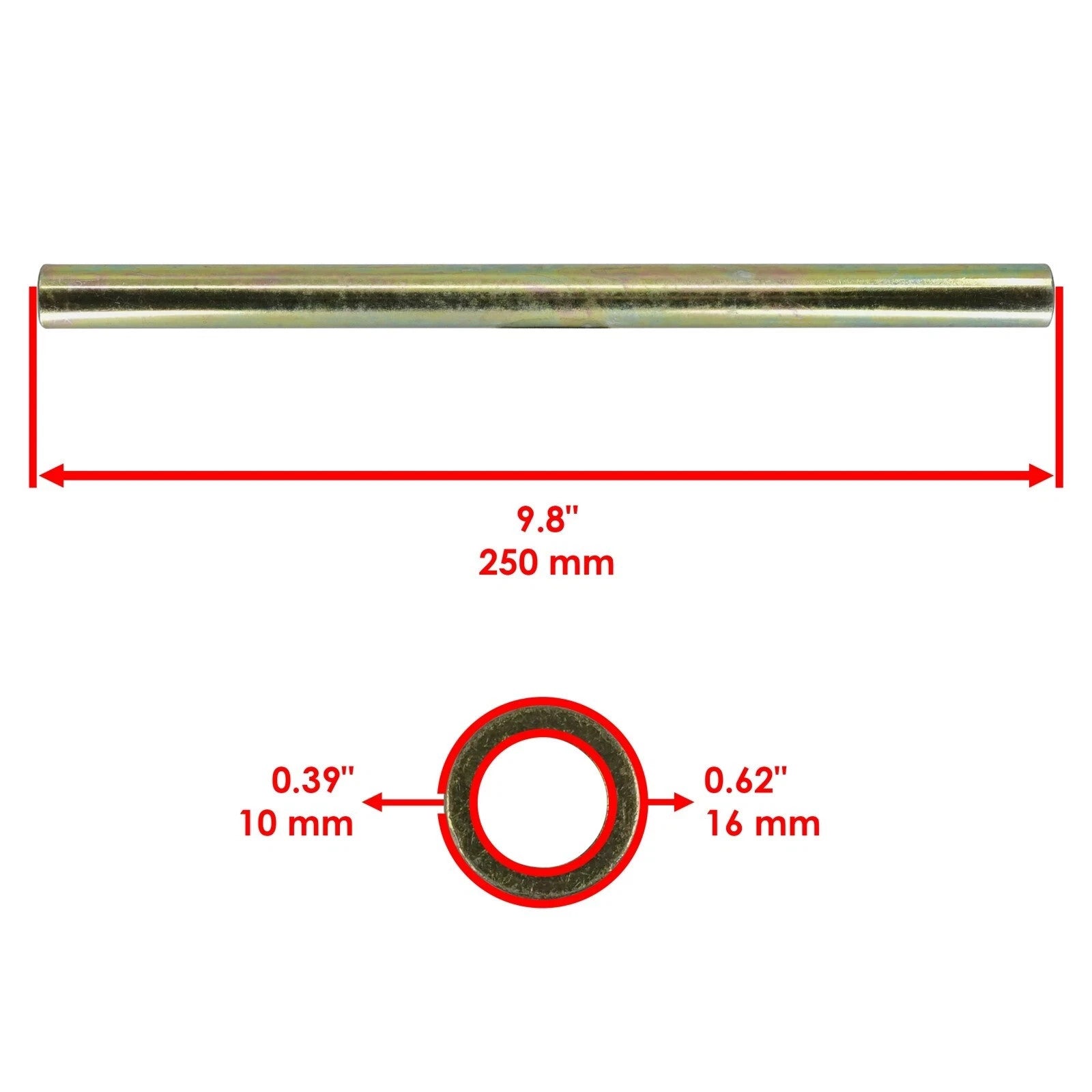 Caltric Front Inner Upper A Arm Long Pivot Shaft For Polaris 5138791 5137104