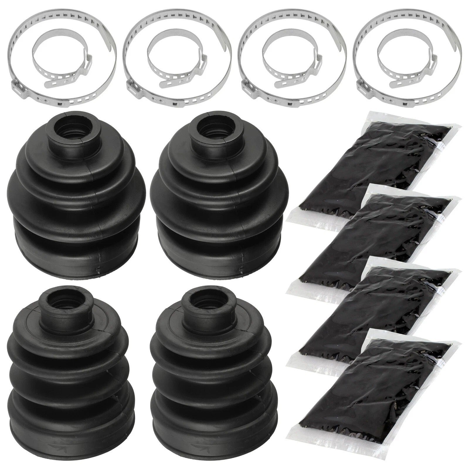 4 Rear Axle Inner Outer CV Boot Kit for Yamaha Rhino 450 YXR450F 4WD 2006-2009