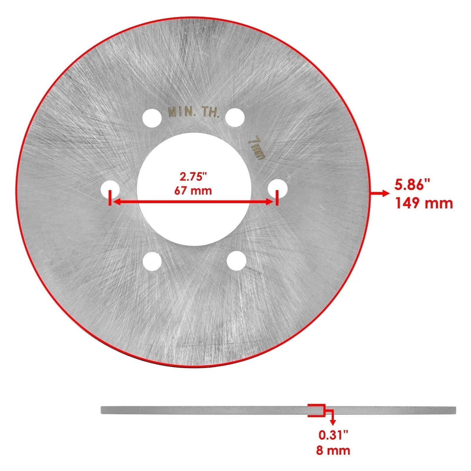 Front Rear Brake Disc Rotor w/Brake Pad for Yamaha Grizzly 660 YFM660F 2003-2008