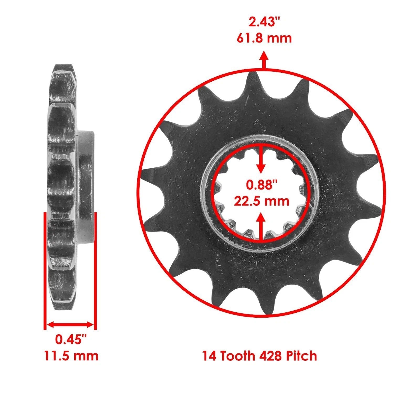 Drive Chain & Sprockets Kit for Suzuki DR-Z125 DRZ125 2003-2016