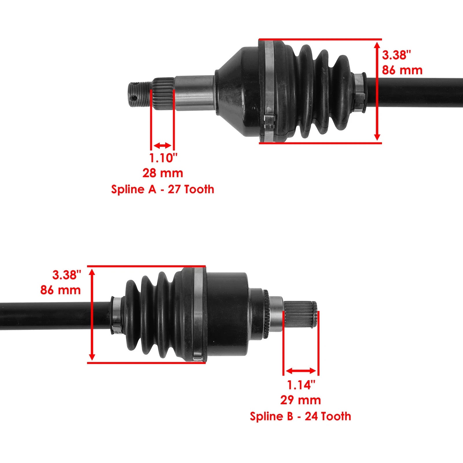 Front & Rear CV Axles For Arctic Cat Wildcat 1000 Gt Ltd 2012-2015 Left & Right
