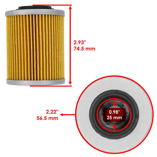 3 Pack Oil Filter for Bombardier Outlander Max 400 Xt Std  EFI Xt Std 2X4 4X4
