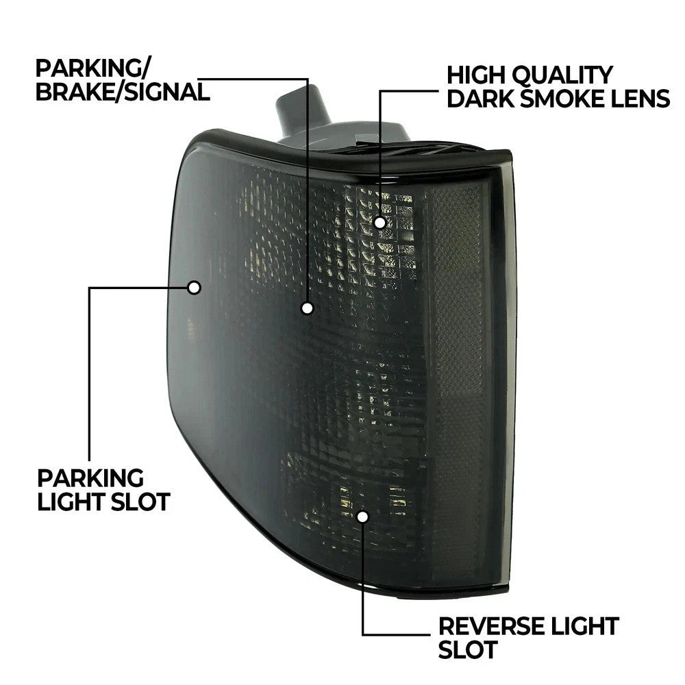 HECASA For 1994-2004 Chevrolet S10/GMC Sonoma/Isuzu Hombre Smoke Tail Lights DOT