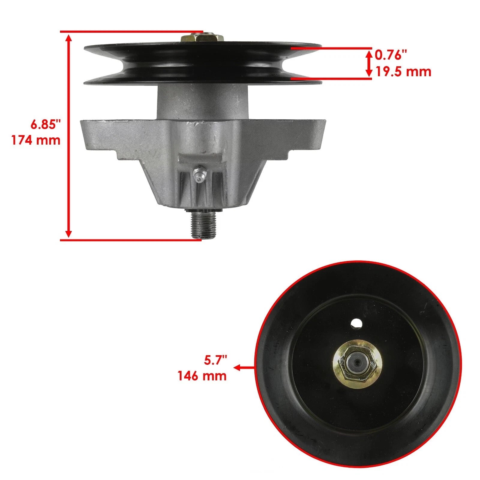 Caltric 618-0565 918-0565 285-105 Spindle Pulley for MTD Troy-Bilt Stens 2x