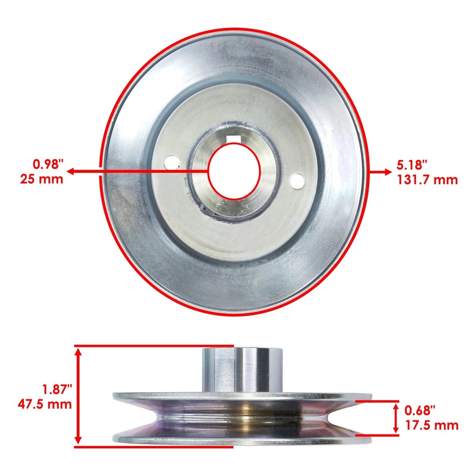 Caltric 48" Deck Spindle & Pulley For Scag Liberty Z SZL48-22KT SZL48-21FR