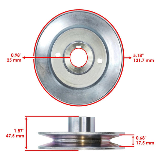 Caltric 48" Deck Spindle & Pulley For Scag Liberty Z SZL48-22KT SZL48-21FR