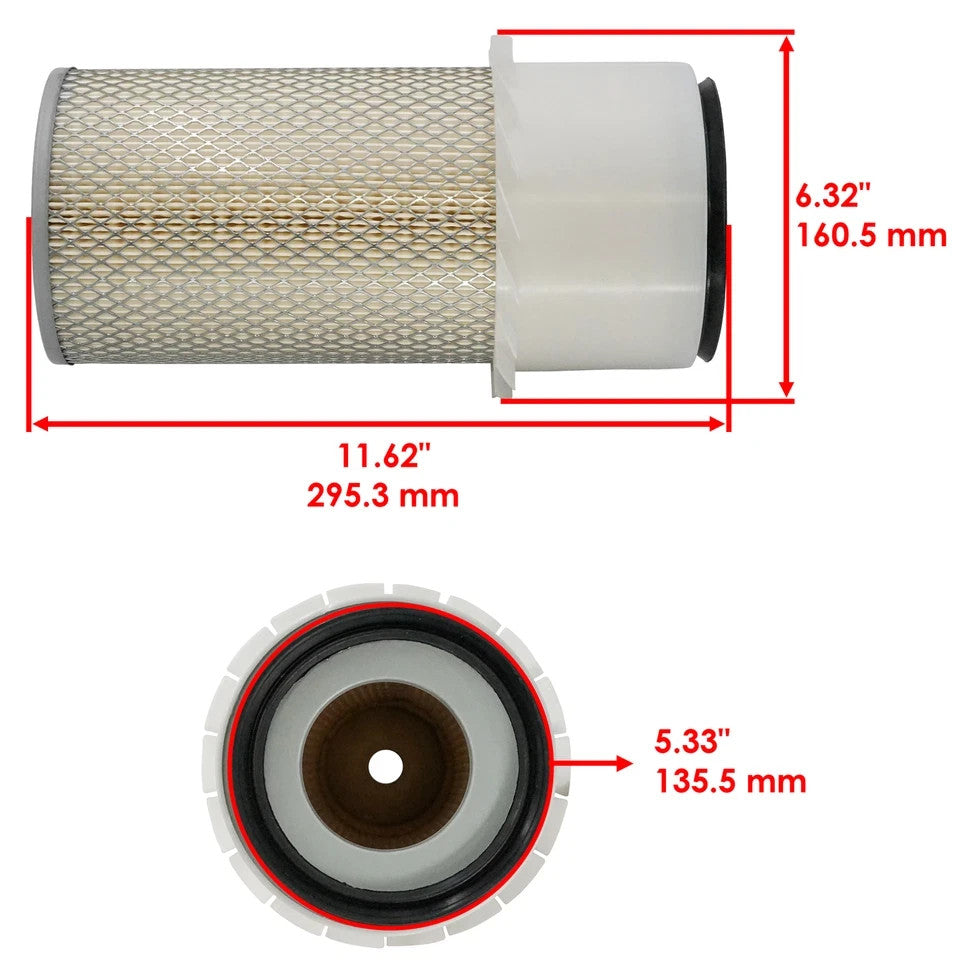 Caltric AT20728 Air Filter For John Deere 1020 1120 1030 1130 1630 1530 2040