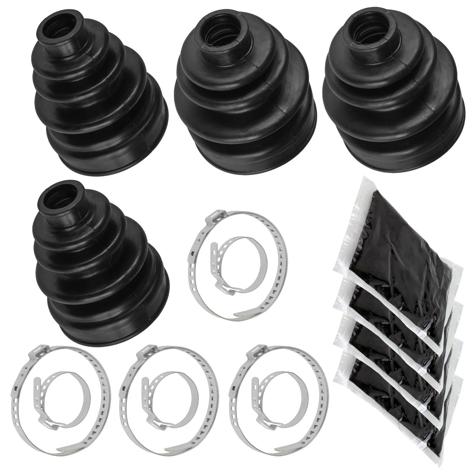2 Rear Axle Inner Outer CV Boot Kit for Yamaha Rhino 660 YXR660F 4X4 2004