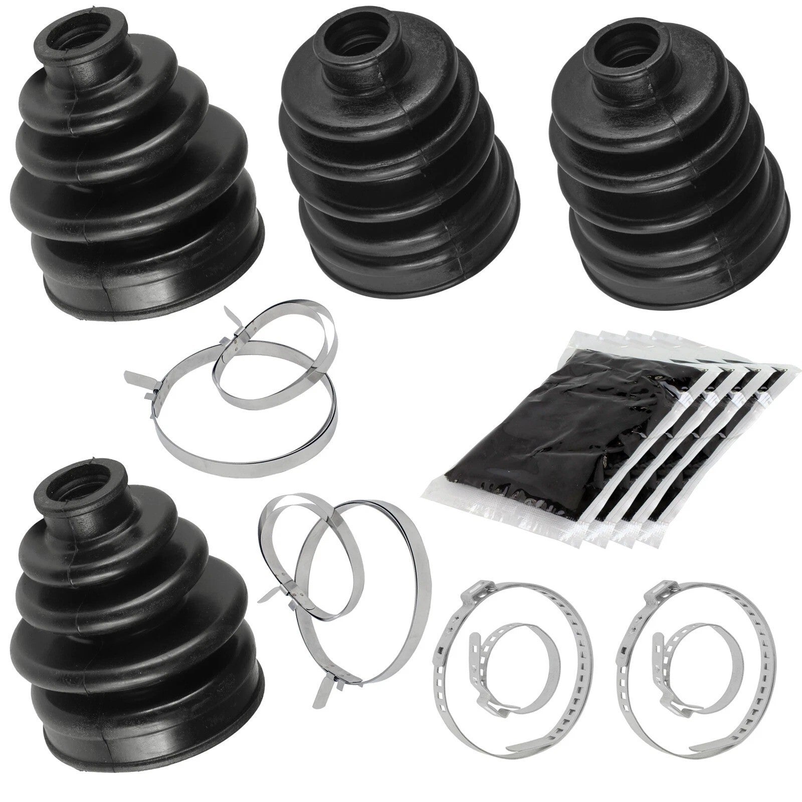 2 Front Axle Inner Outer CV Boot Kit for Kawasaki Prairie 400 KVF400 4X4 1997-02