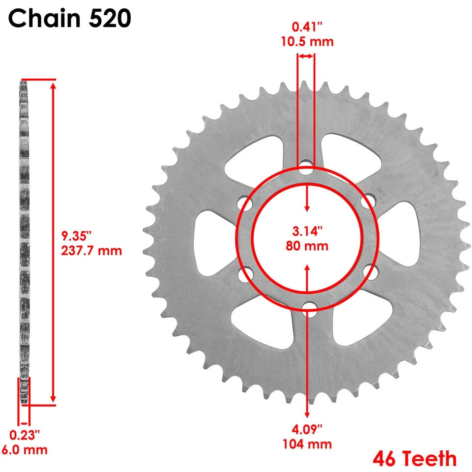 Rear Sprocket for Kawasaki EX650 Ninja 650R 2006 2007 2008 2009 2010 2011-2016