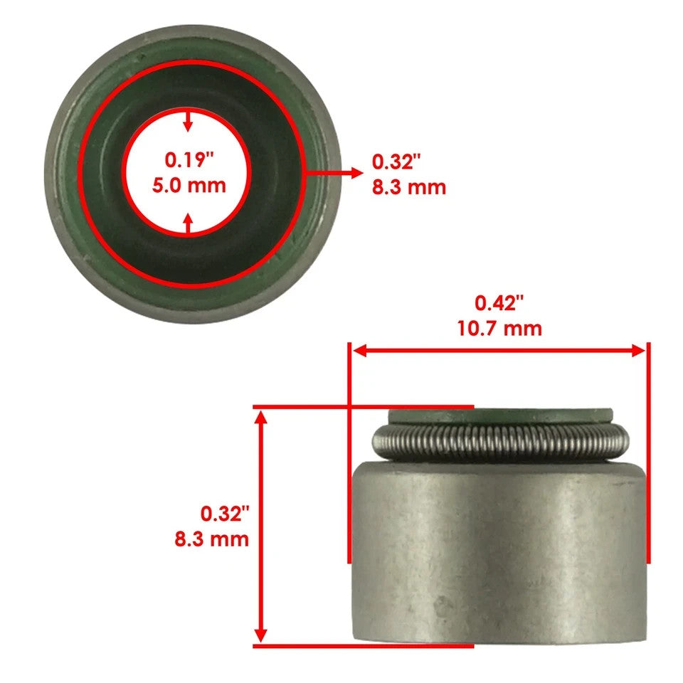 2x Valve Stem Seal for Honda Foreman 500 TRX500 2005-2009 2011-2019