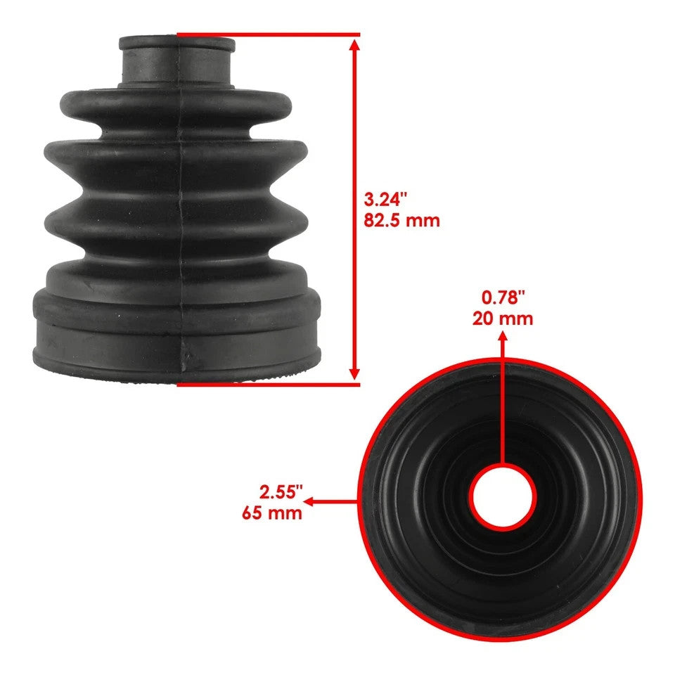 2 Rear Axle Inner Outer CV Boot Kit for Yamaha Rhino 660 YXR660F 4WD 2005-2007