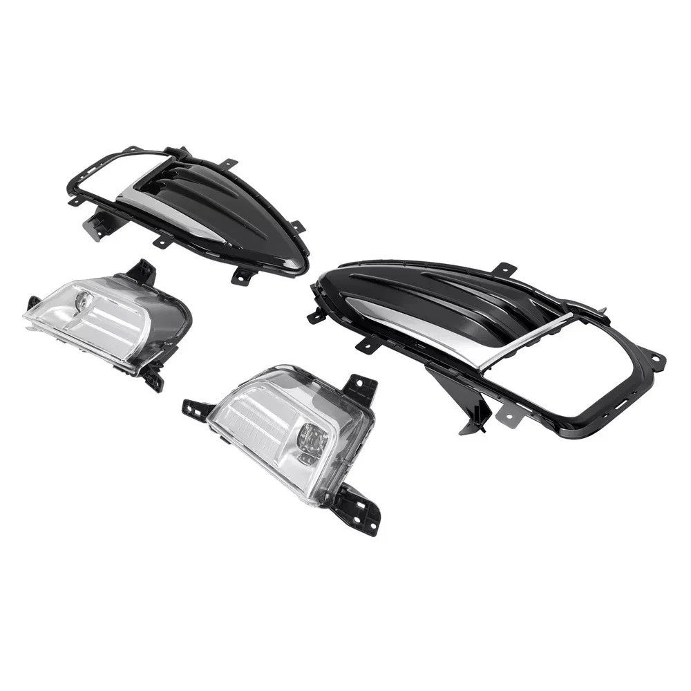 For Ford Edge 2019-2024 Bumper LED Fog Light Lamps Cover Bezel Passenger&Driver