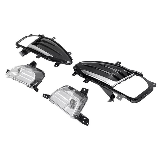 For Ford Edge 2019-2024 Bumper LED Fog Light Lamps Cover Bezel Passenger&Driver