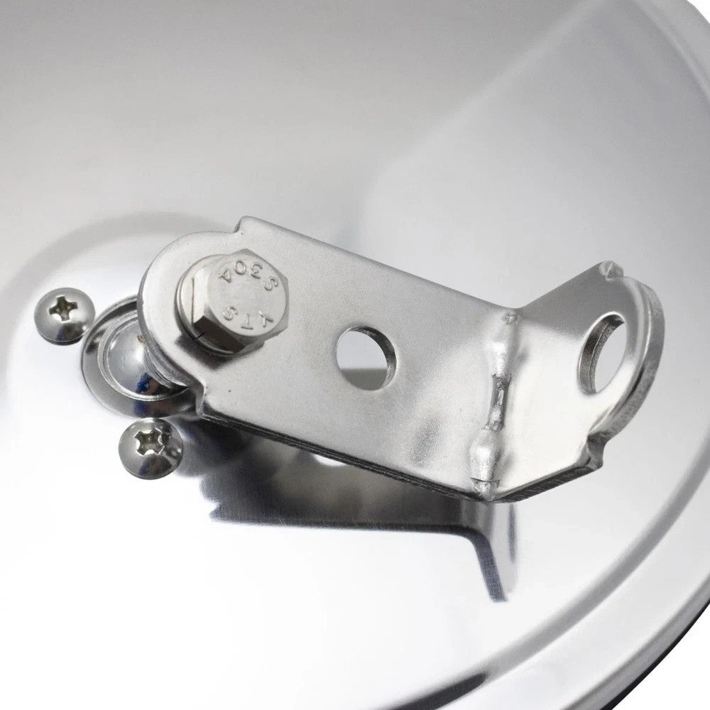 8.5" Round Convex Mirror Pair Stainless Steel Offset Stud w/ Mounting Bracket
