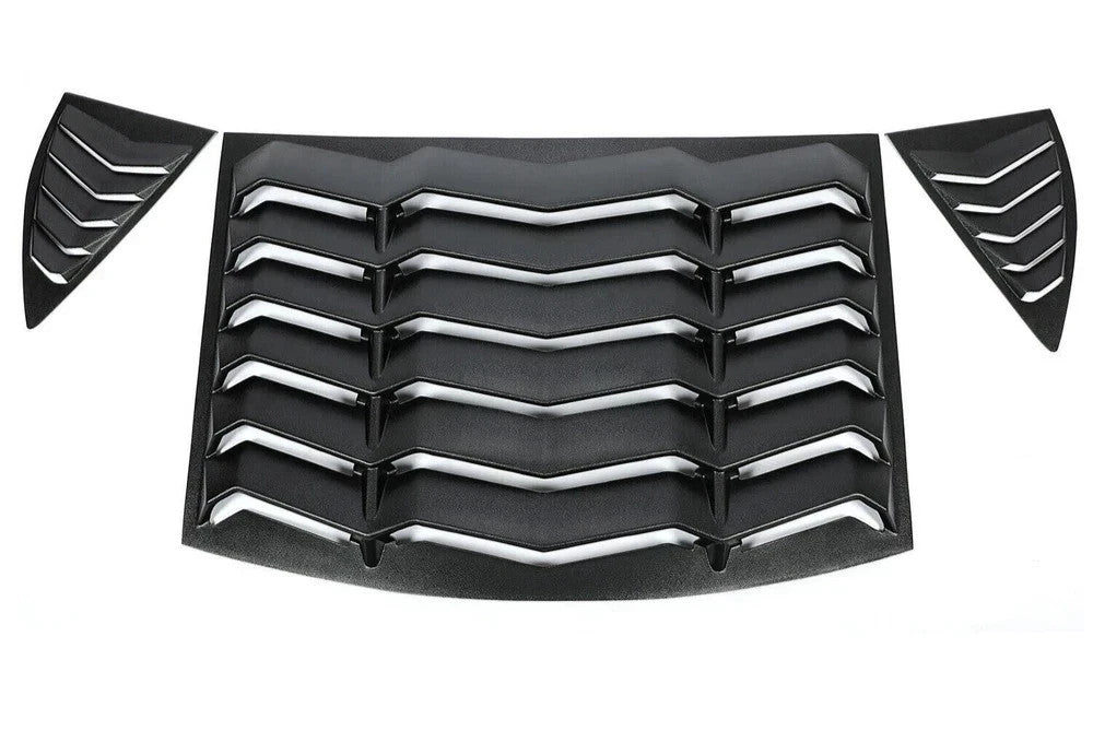 HECASA Rear&Side Window Louvers Cover For 10-15 2011 2012 2013 2014 Chevy Camaro