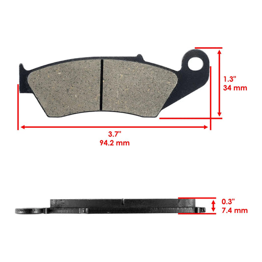 Caltric Front and Rear Brake Pads for Kawasaki KX450 KX450F 2006-2019