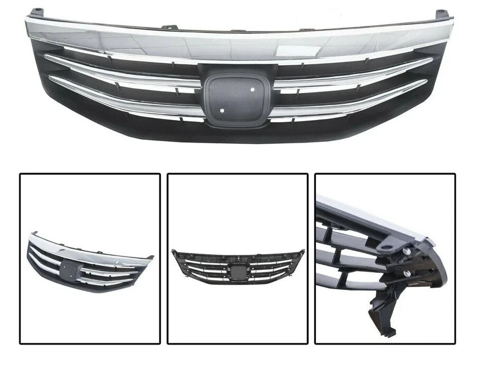 For Honda Accord 2011-2012 Radiator Bumper Grille Front Upper Chrome Grill