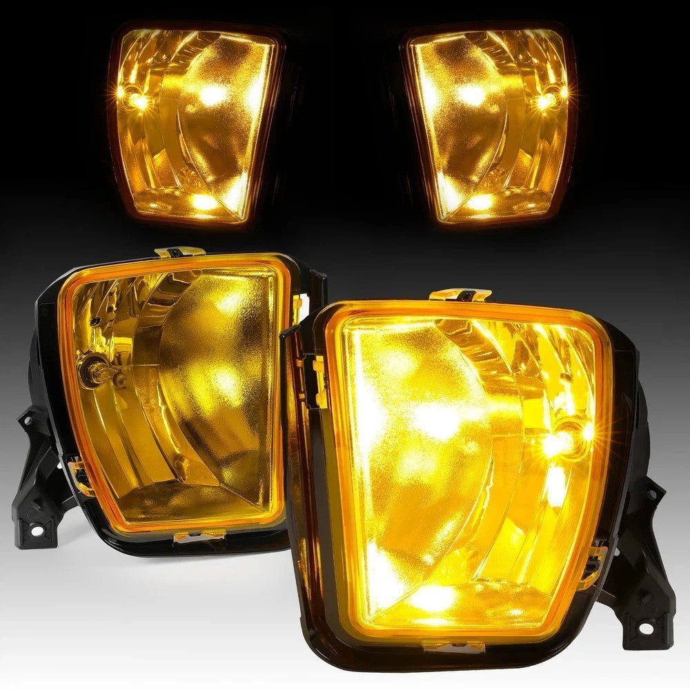 Amber Lens Fog Lights Lamps W/Bulbs Left+Right Fit For Dodge Ram 1500 2013-2018