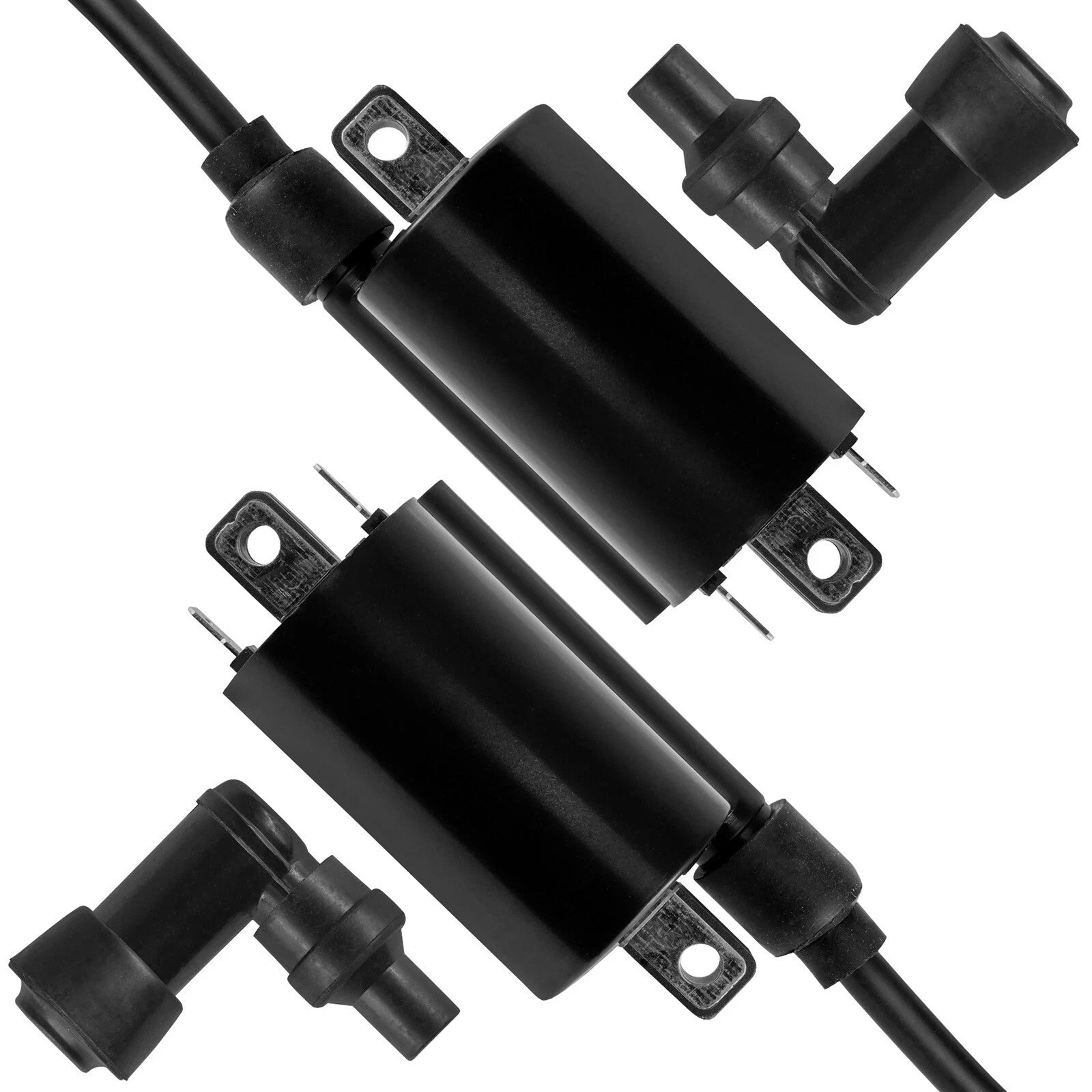 2x Ignition Coil w/ Spark Plug Boot Cap for Kawasaki KAF620 Mule 4000 2009-2021