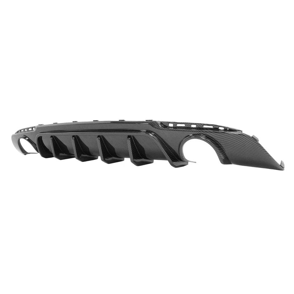 For Chrysler 300 SRT 15-23 Carbon Exhaust Shark Fins Rear Bumper Lip Diffuser