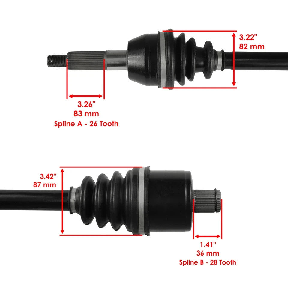 Caltric Rear CV Joint Axles For Polaris Sportsman X2 500 2006-2009 Left & Right