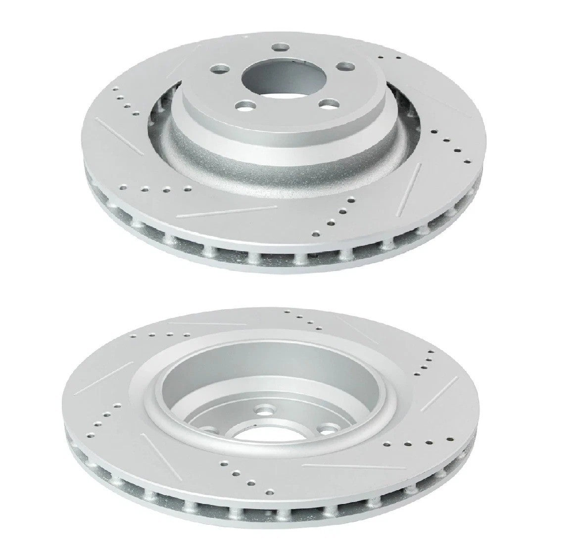 Rear Posi Ceramic Brake Pad & Performance Drilled Slotted Coated Rotor Kit
