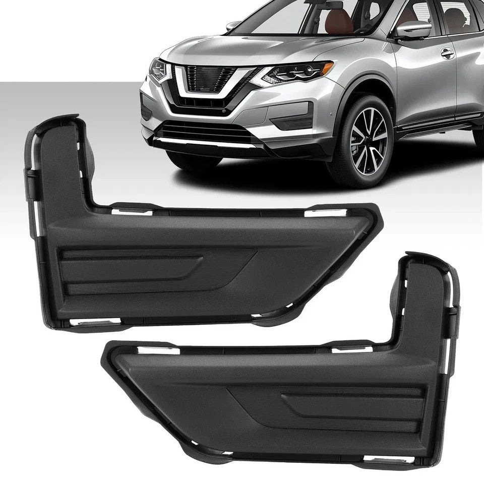 HECASA For 2017 2018 2019 2020 Nissan Rogue Front Bumper Fog Light Cover LH&RH