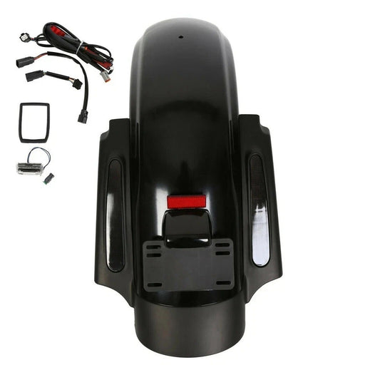 LED Black Rear Fender System For Harley Touring Street Electra Road Glide 09-13