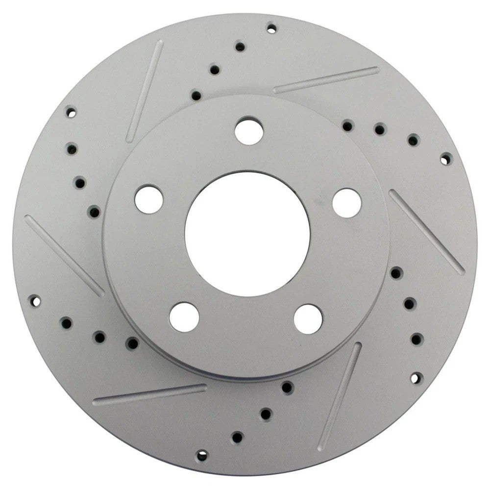Performance Brake Rotor Drilled Slotted Front Coated Pair for Chevy