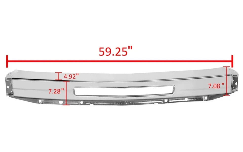 Fit For 2007-2013 Chevy Silverado 1500 Steel Front Bumper Impact Face Bar Chrome