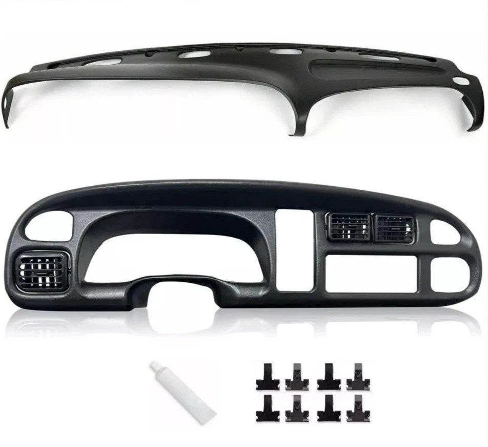 For 98-02 Dodge Ram Pickup Dashboard Dash Bezel Dash Cover Black W/Vents