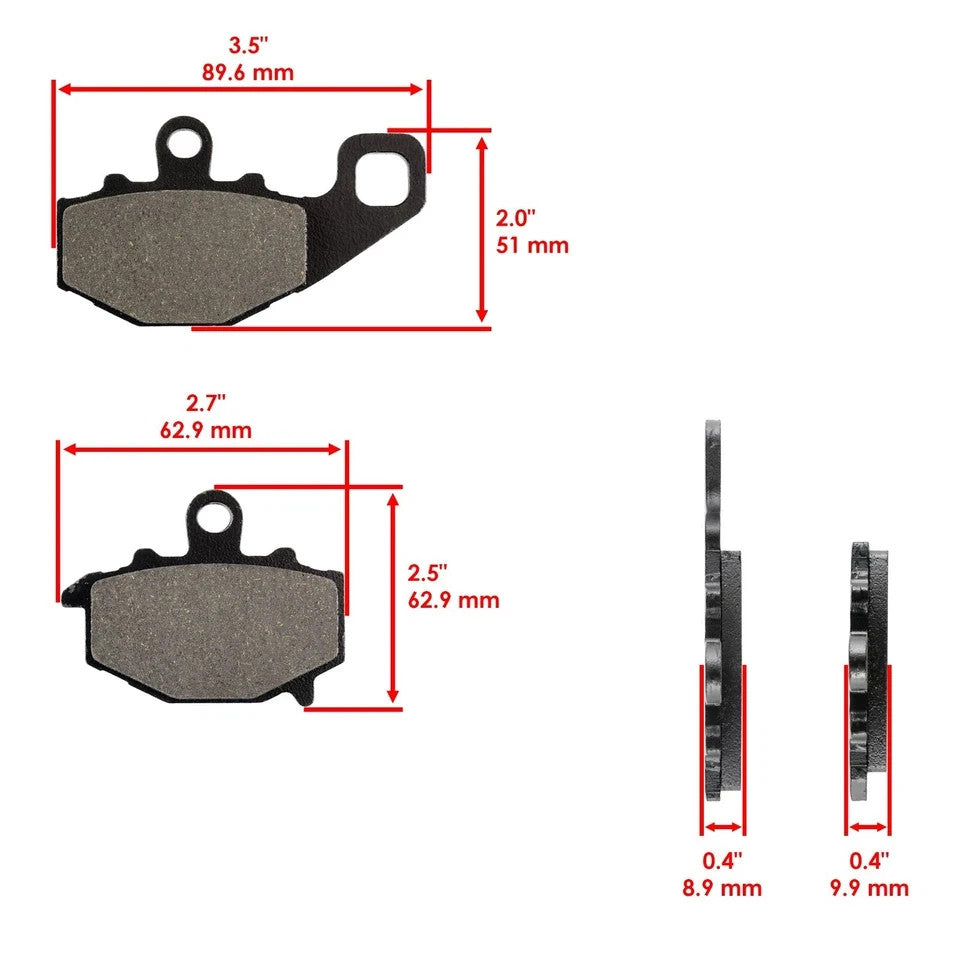 Front Rear Brake Pads for Kawasaki ZX600 Ninja ZX-6R 1998 1999 2000 2001 2002