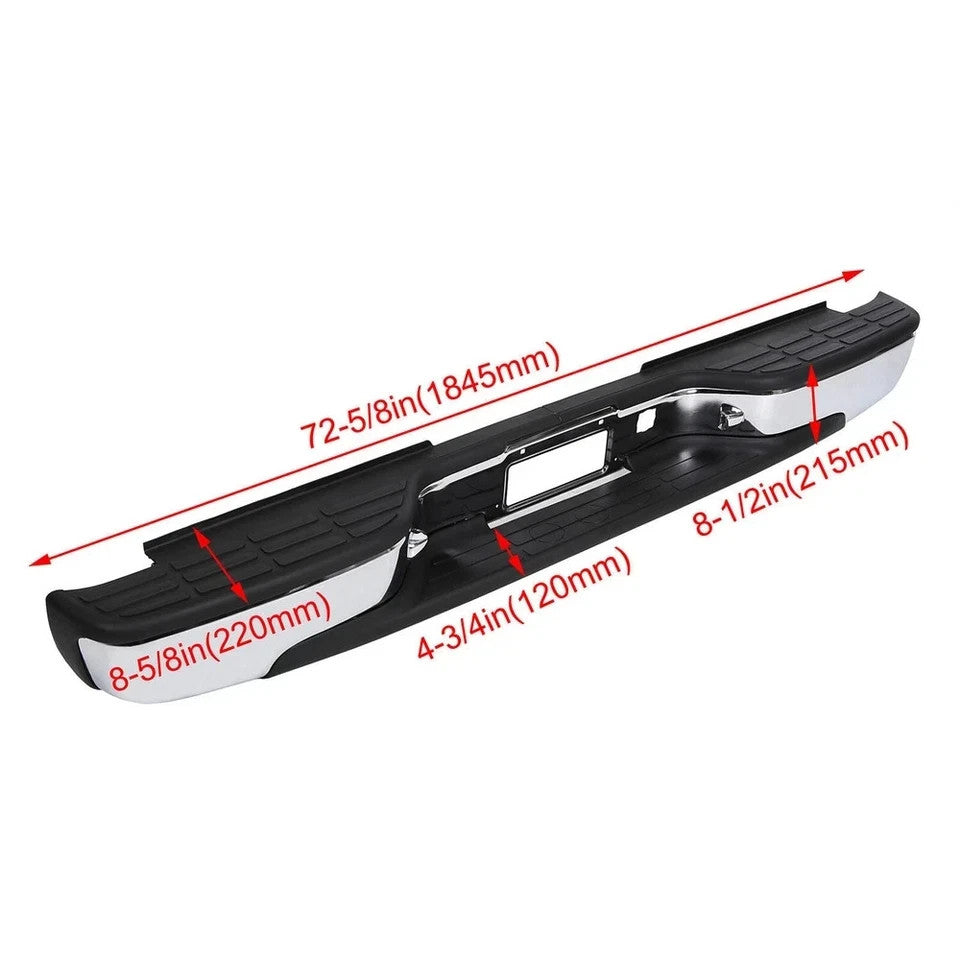 Complete - Chrome Rear Bumper For 1999-2007 Chevy Silverado GMC Sierra 1500 2500