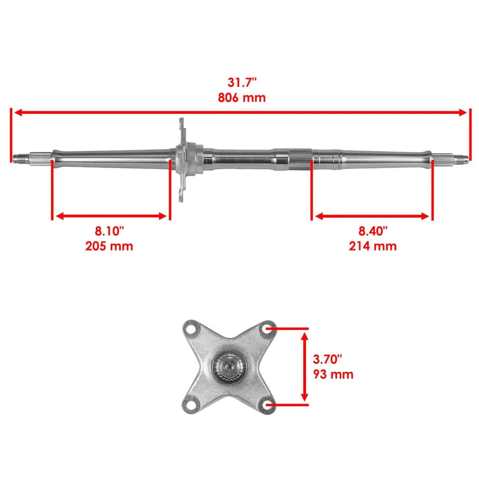 Rear Axle Shaft And Bearing Carrier Hub for Honda TRX250X Fourtrax 250 1987-92