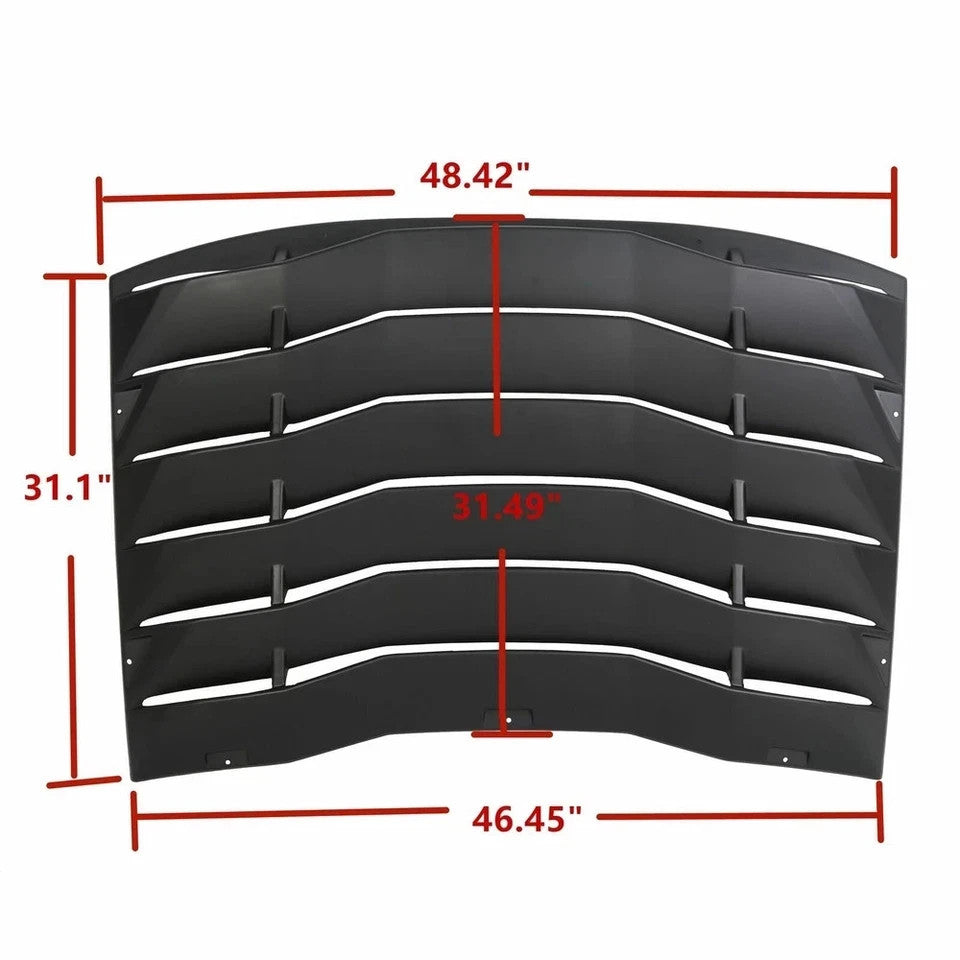 HECASA Rear Window Windshield Louver Cover Sunshade Vent For 11-23 Dodge Charger