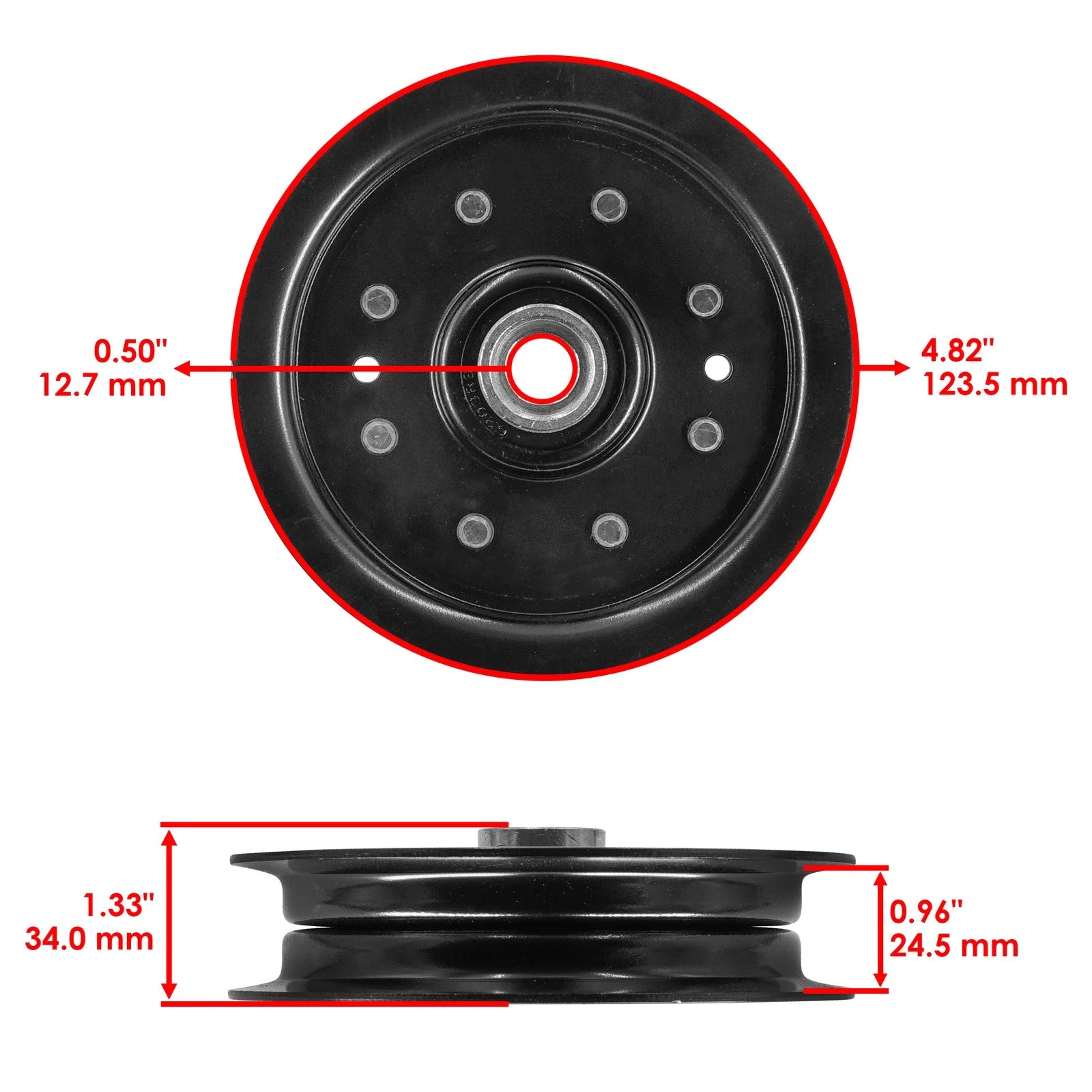 605512 48" 42" 36" 54" 60" Flat Deck Idler Pulley For Hustler Raptor SD