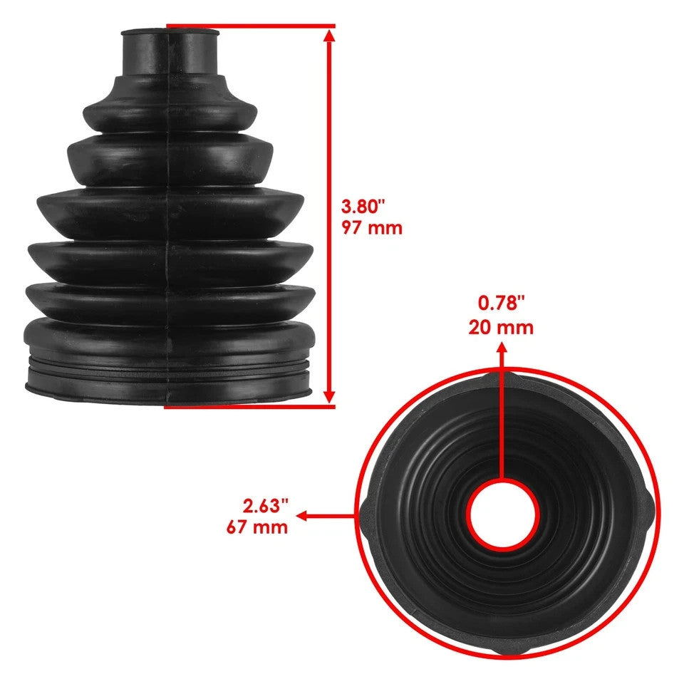 2 Rear Axle Inner Outer CV Boot Kit for Polaris RZR 800 EFI 2008 2009 2010