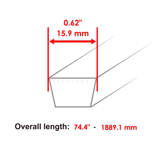 Deck Belt for Troy-Bilt 13AJ689G766 13AN689G766 190-032-101 754-0371A 42"