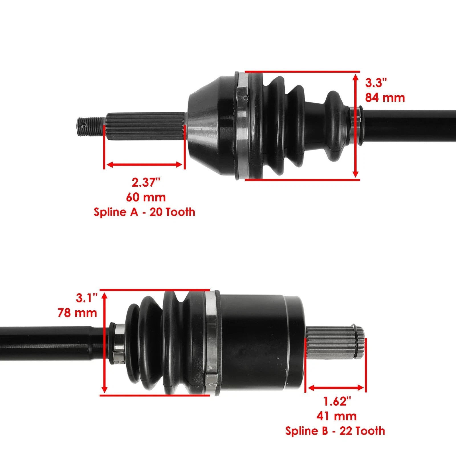 Front Left and Right CV Joint Axle fits Polaris Ranger 500 2X4 4x4 2006 2007