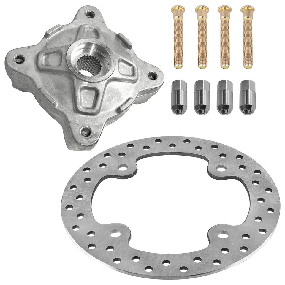 Caltric Front Wheel Hub & Brake Disc Rotor Kit for Polaris RZR 800 2008-2014