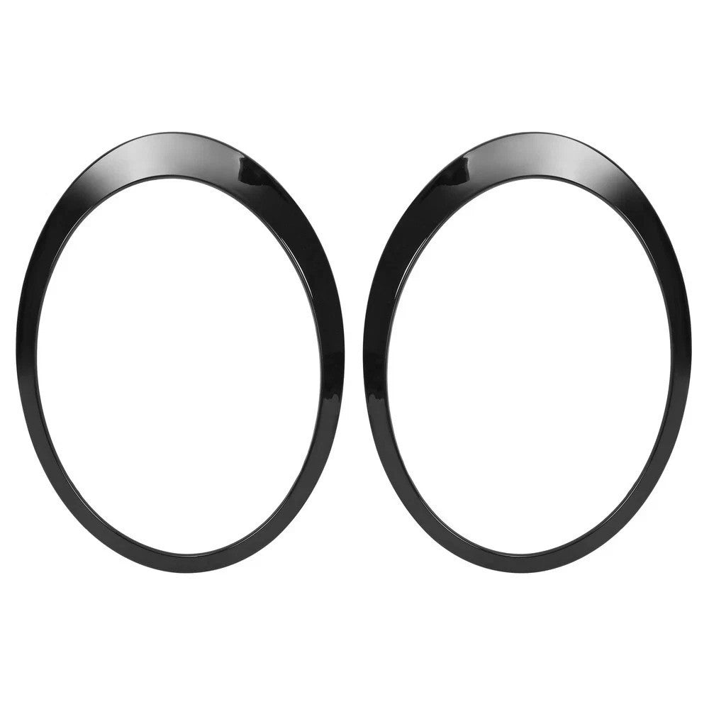 HECASA 2X Black Headlight Bezel Trim Ring Cover For Mini Cooper R55 R56 2007-15