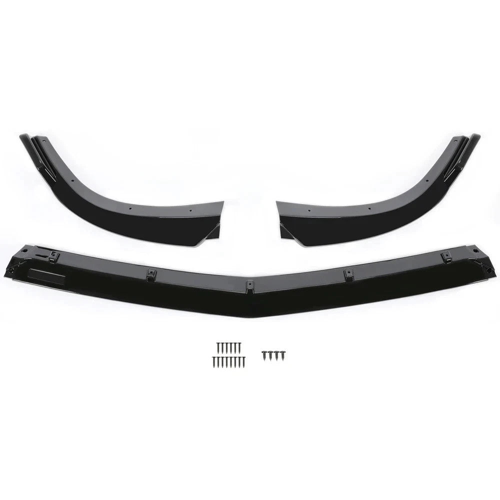 For Benz C Class W204 Sport 12-14 Glossy Black Front Bumper Lip Splitter Spoiler