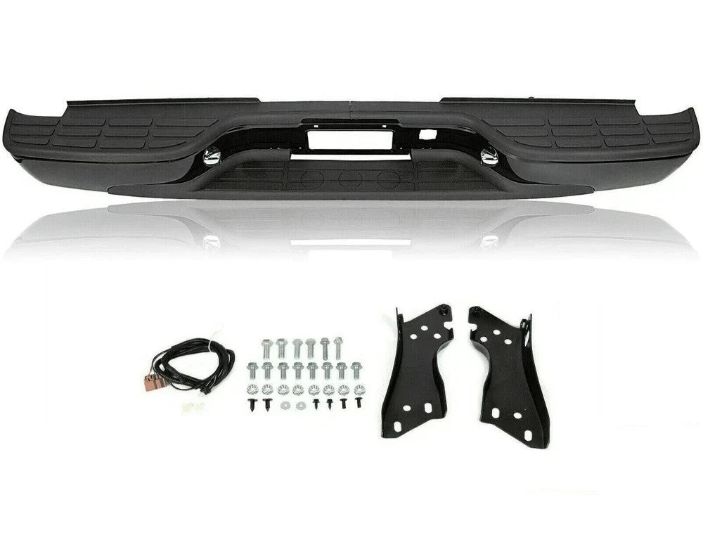 Complete Rear Step Bumper For 1999-07 Chevy Silverado GMC Sierra 1500 2500 Black
