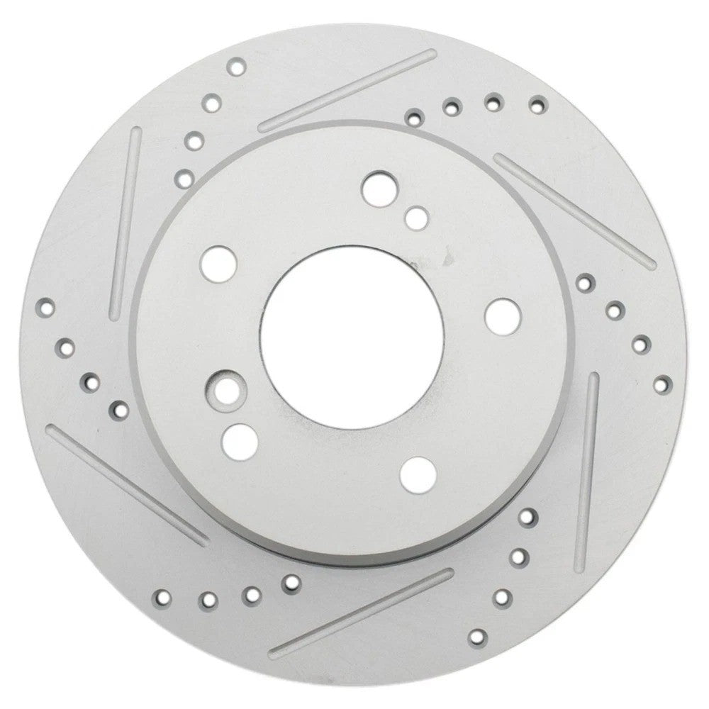 Rear Performance Cross Drilled Slotted G-Coated Brake Rotor Pair New