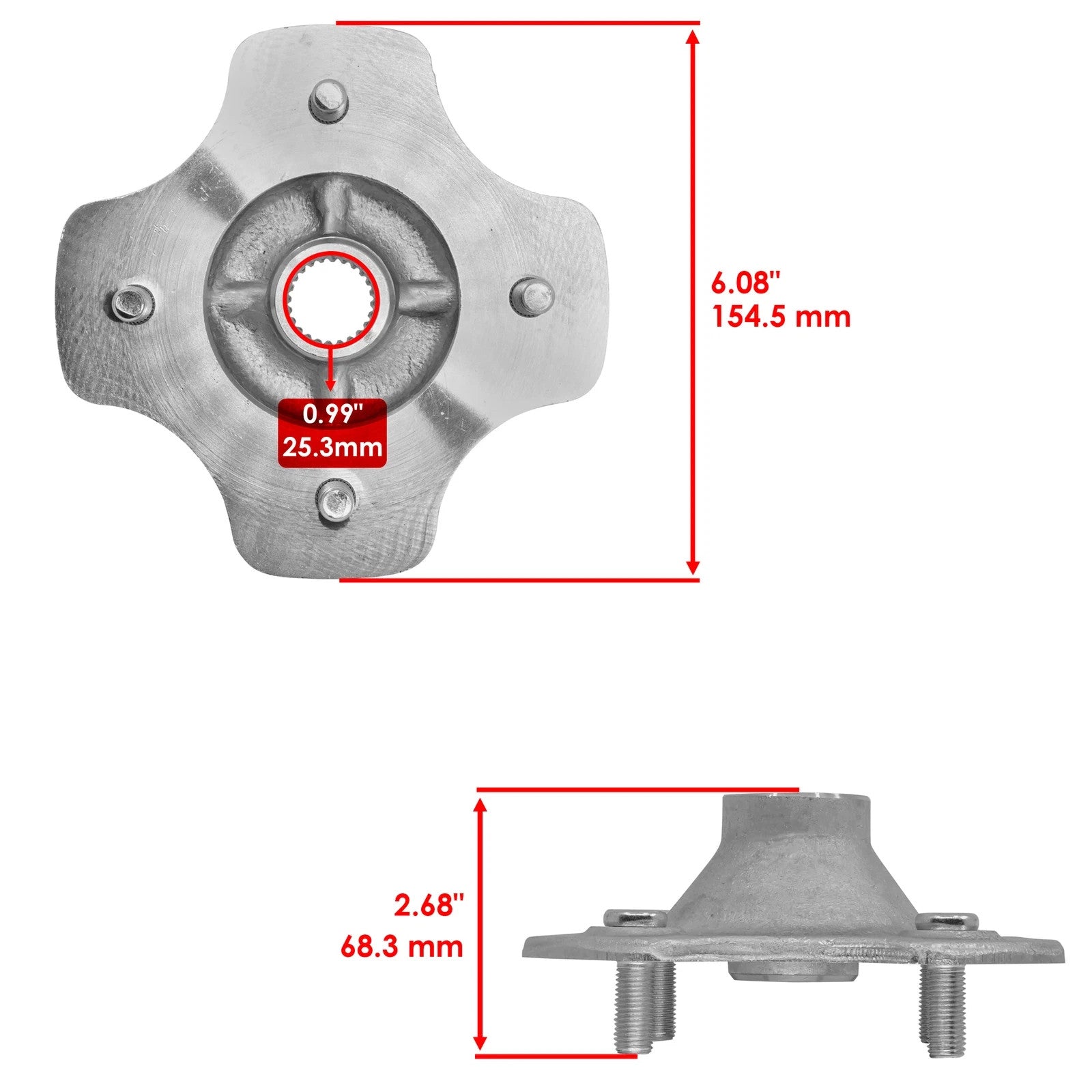 2 Rear Axle Wheel Hub W/Nut For Honda TRX420 Fpm TRX420FPE Rancher 420 4X4 09-13