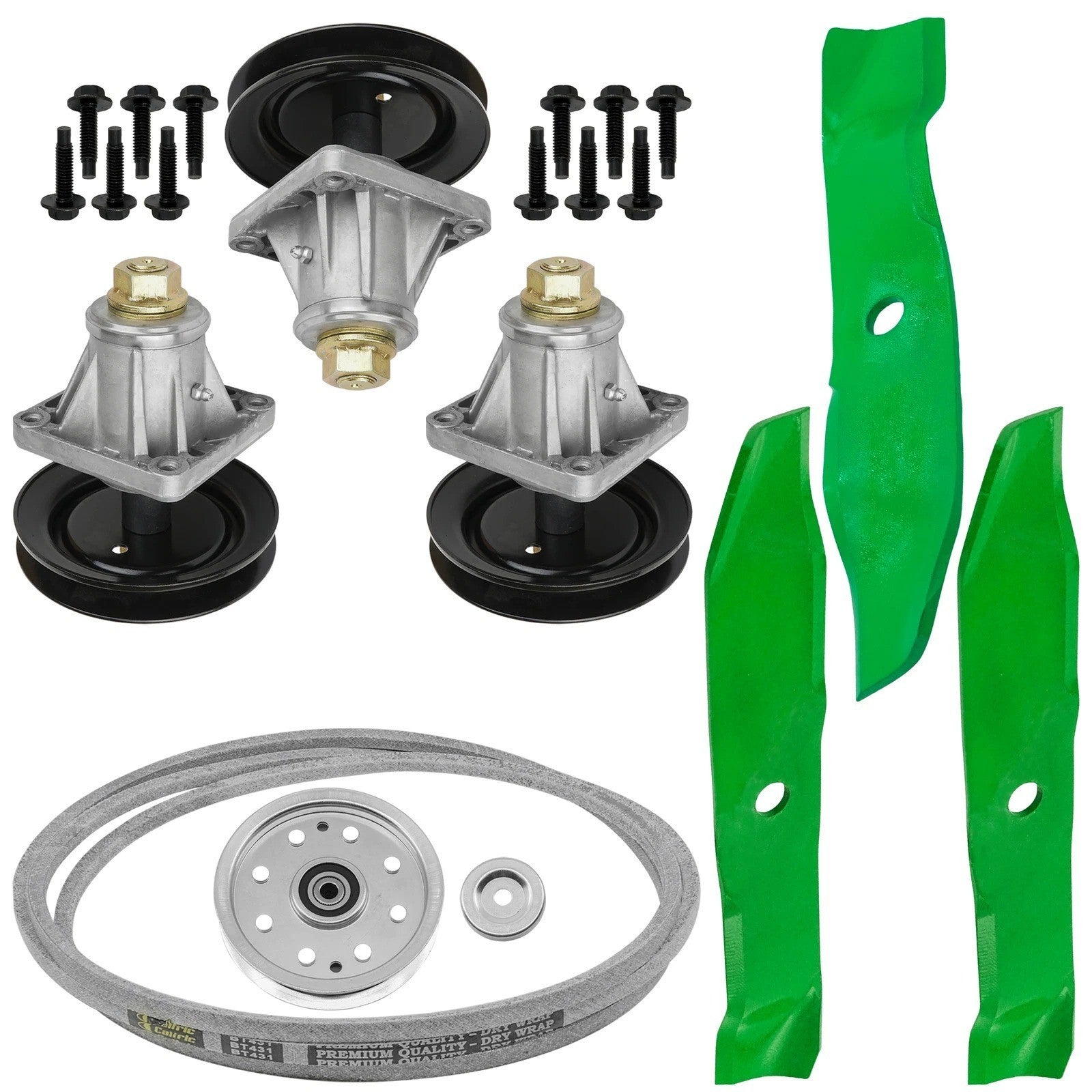 Spindles w/ Blades Pulley Belt Kit for Cub Cadet LT1045 LT1046 LT1022 46" Deck